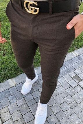 Erkek Kahverengi Keten Pantolon ON11K-999-963-111