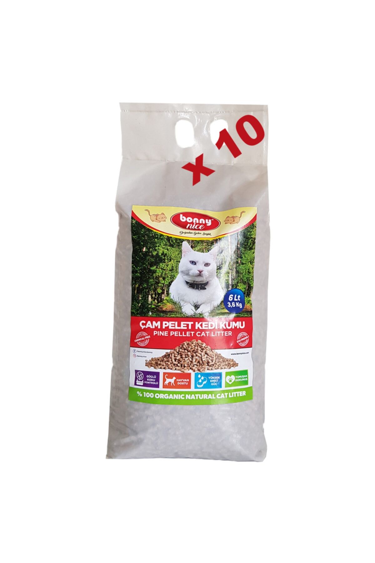Bonny Nice Organik Kedi Kumu Cam Pellet 3 6 Kg 6 L X 10 Paket Fiyatlari Ozellikleri Ve Yorumlari En Ucuzu Akakce
