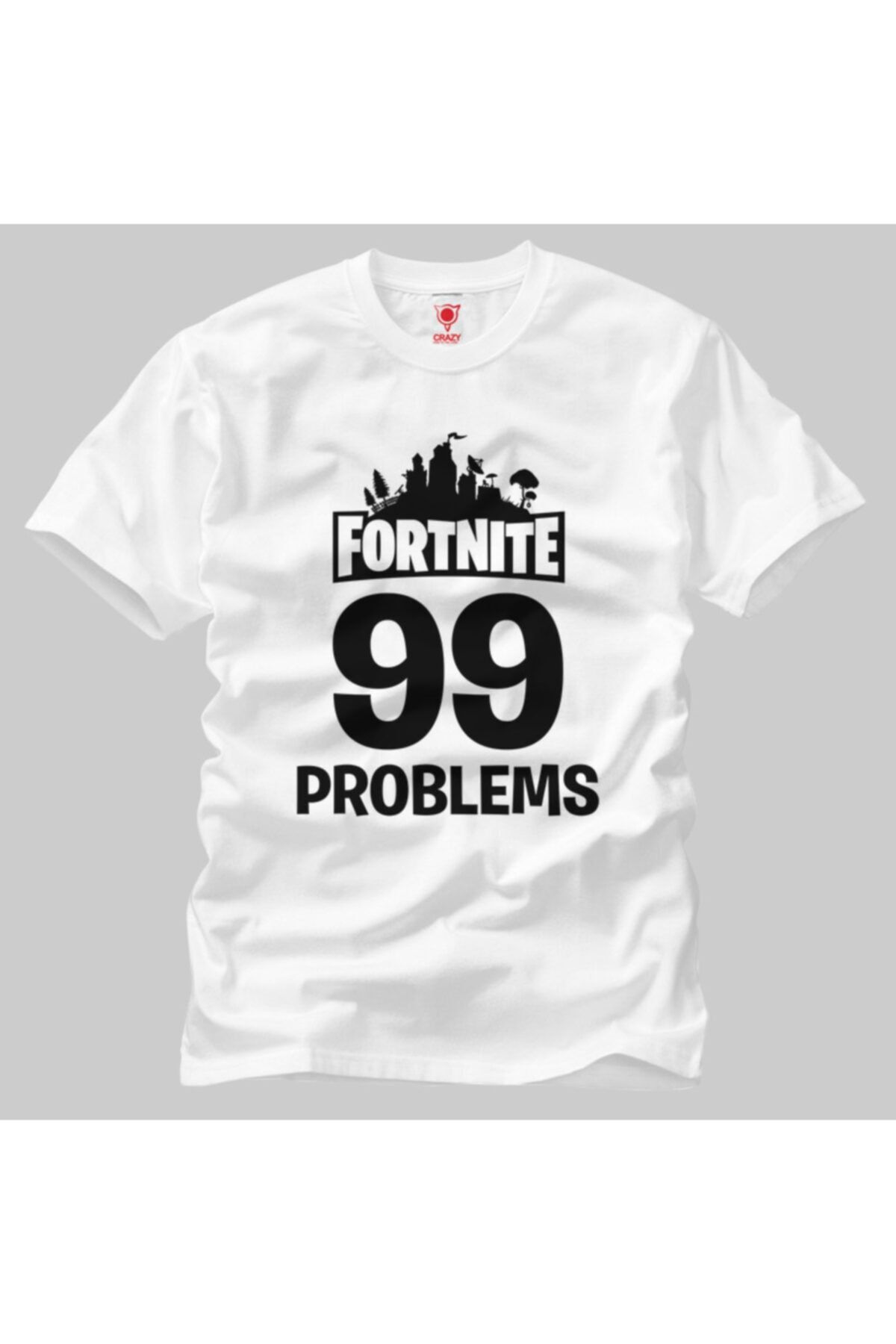 Crazy-Fortnite 99 Problems On White Men's T-Shirt 1