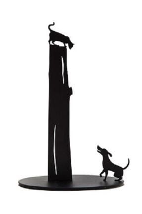 Kedi Köpek Figürlü Dekoratif Metal Kağıt Havluluk, Havlu Tutucu, Havlu Askısı SRT12