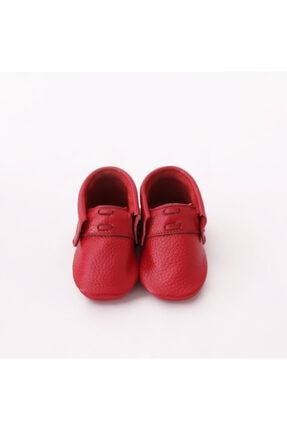 Hakiki Deri Kız Bebek Ilk Adım Ayakkabısı Nymphe Red 11020