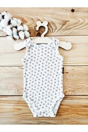 Kız Bebek Beyaz Kolsuz Pamuklu Body FEM1365