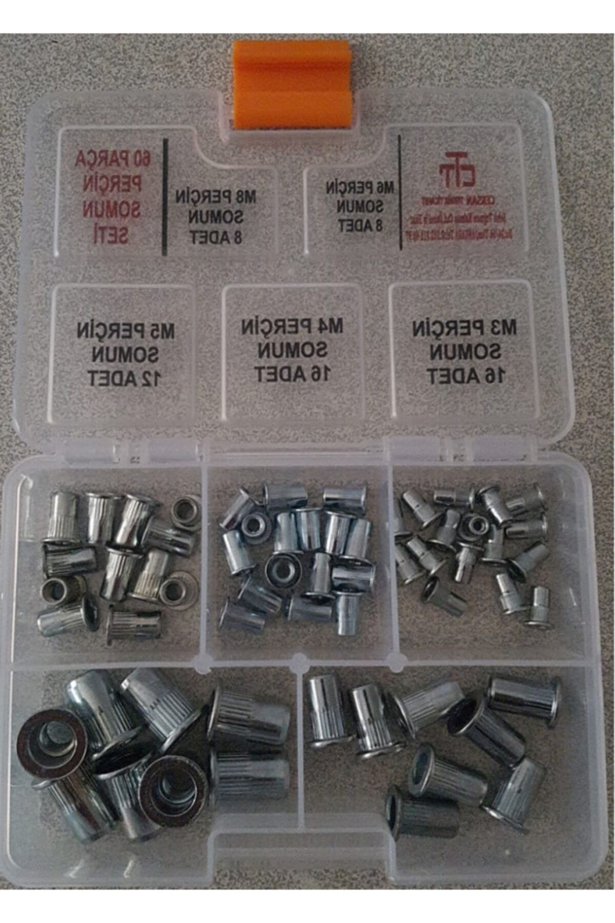 CEKSAN-60 Pieces Flanged Rivet Nut Set M3-M4-M5-M6-M8 2