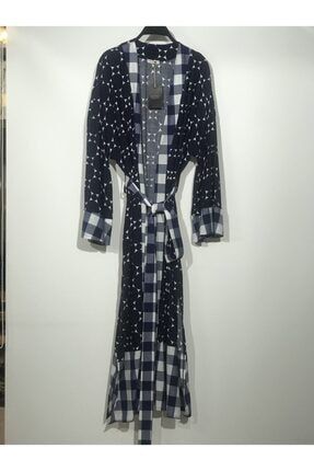Lacivert Desenli Kimono N435