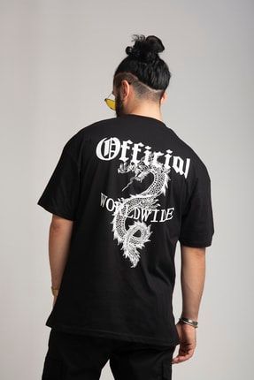 Dragon Siyah Oversize T-shirt DR555