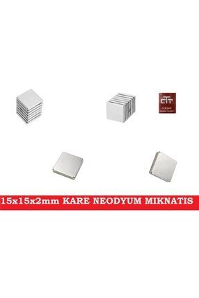 Neodyum Mıknatıs 15x15x2mm Kare Kuvvetli Mıknatıs 10 Adet 25190010