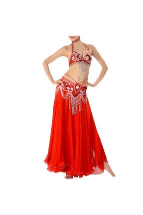 Oryantal Dansöz Kıyafeti Kırmızı ipli model - 374573