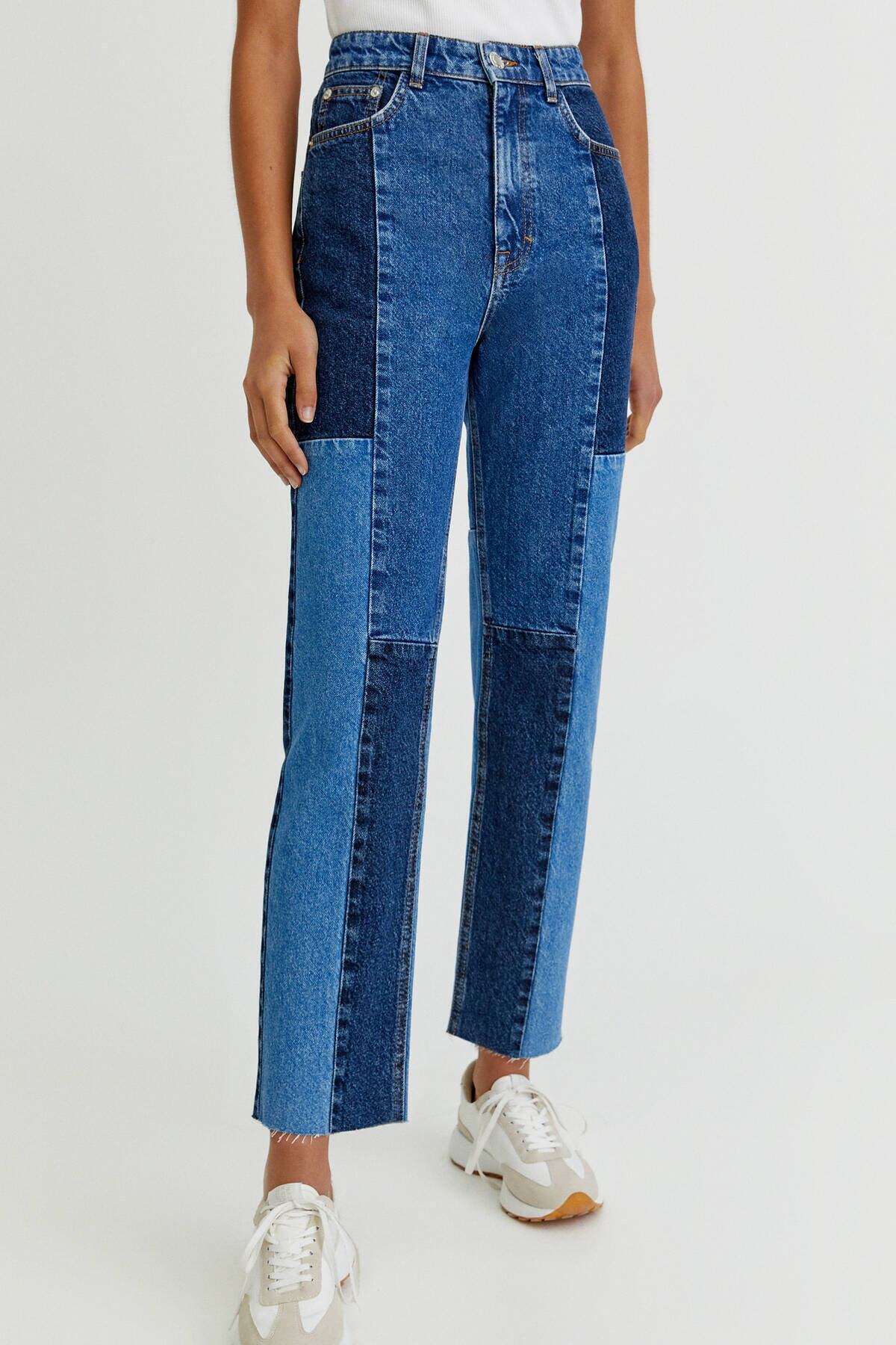 Pull \u0026 Bear Straight Fit Patchwork Jean 