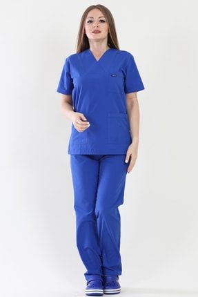 Zarf Yaka Hemşire Doktor Bayan Saks Mavi Forma Takım Medikal Takım TYC00197080988