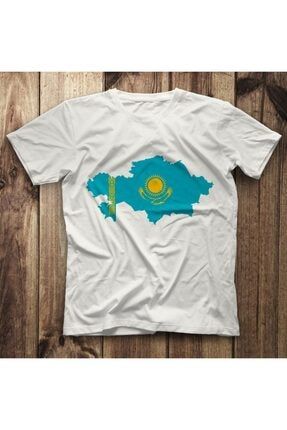 Kazakistan Beyaz Unisex T-shirt T17440