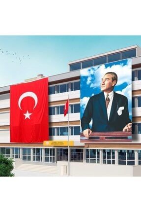 300x450 Atatürk Posteri Ve Türk Bayrağı Raşel Kumaş-2 AVT100014
