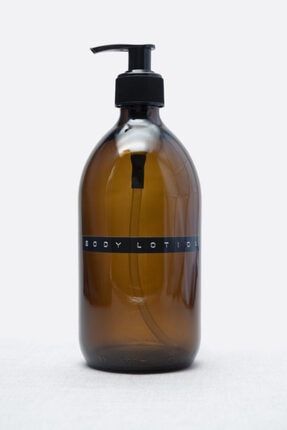 Trichi Home 500ml Amber Cam Sıvı Sabunluk Retro Tasarım 3d Etiket Body Lotion TrCh-555