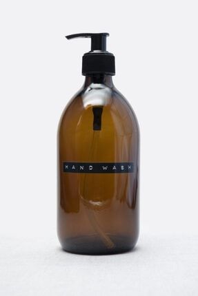 Trichi Home 500ml Amber Cam Sıvı Sabunluk Retro Tasarım 3d Etiket Hand Wash TrCh-558