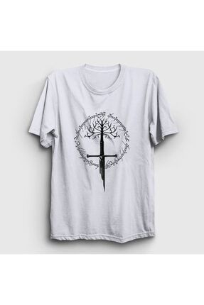 Unisex Beyaz Narsil Yüzüklerin Efendisi The Lord Of The Rings T-shirt 252833tt