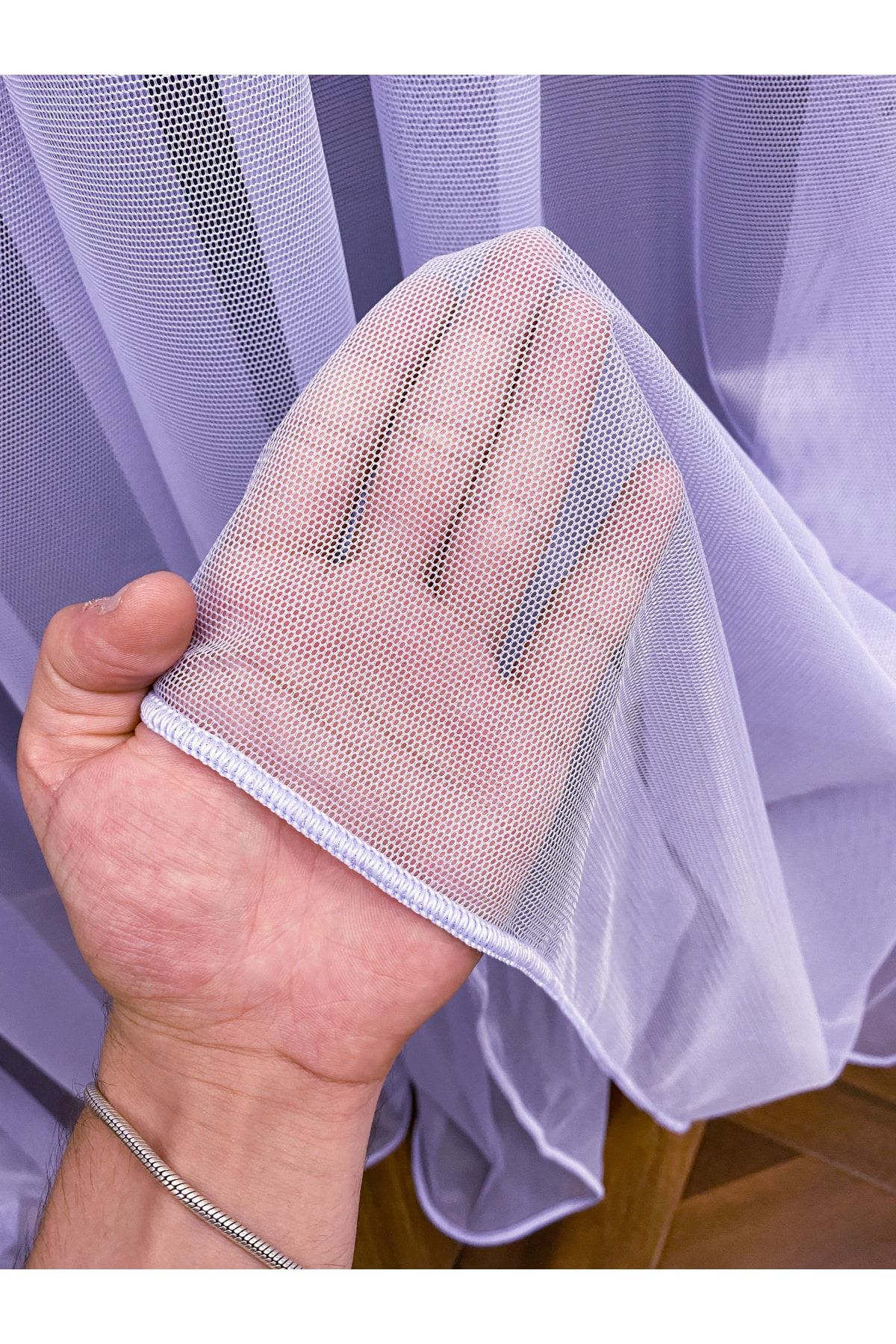 Esse Home-Plain Tulle Curtain Grek Light Lilac, 100x260, Sparse Pleat, 1/2 3