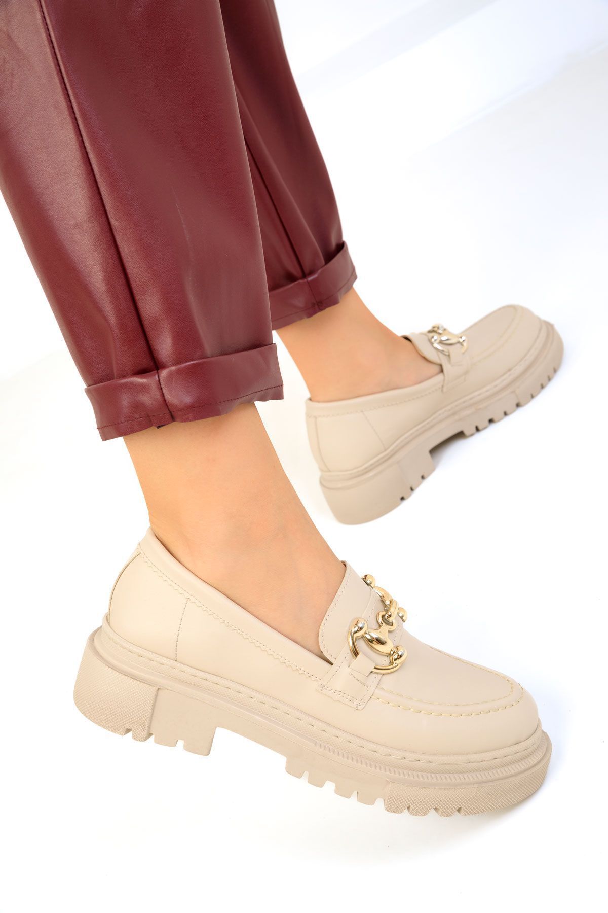 SOHO-Pantofi de damă BEJ Loafer 17575 3
