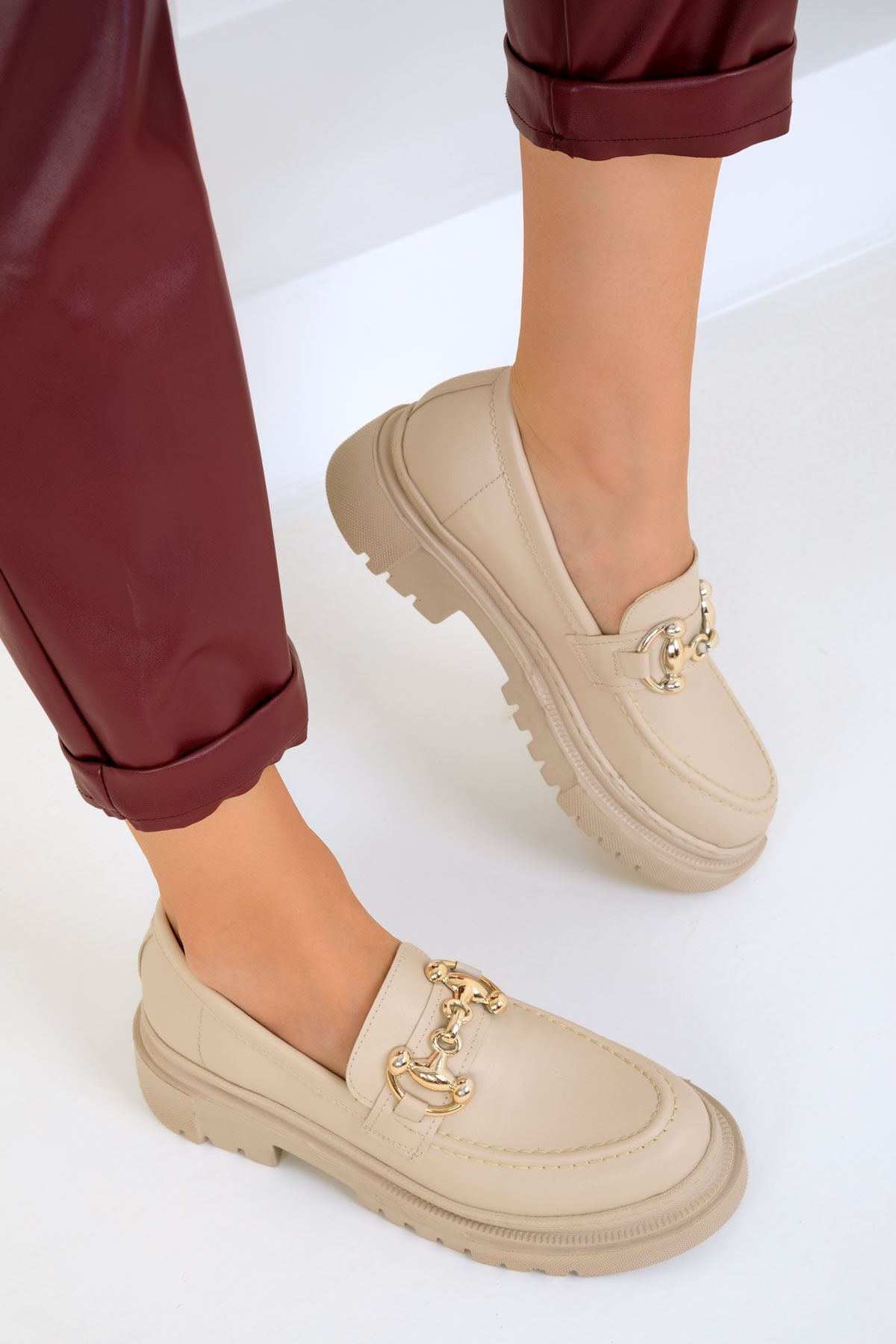 SOHO-Pantofi de damă BEJ Loafer 17575 2