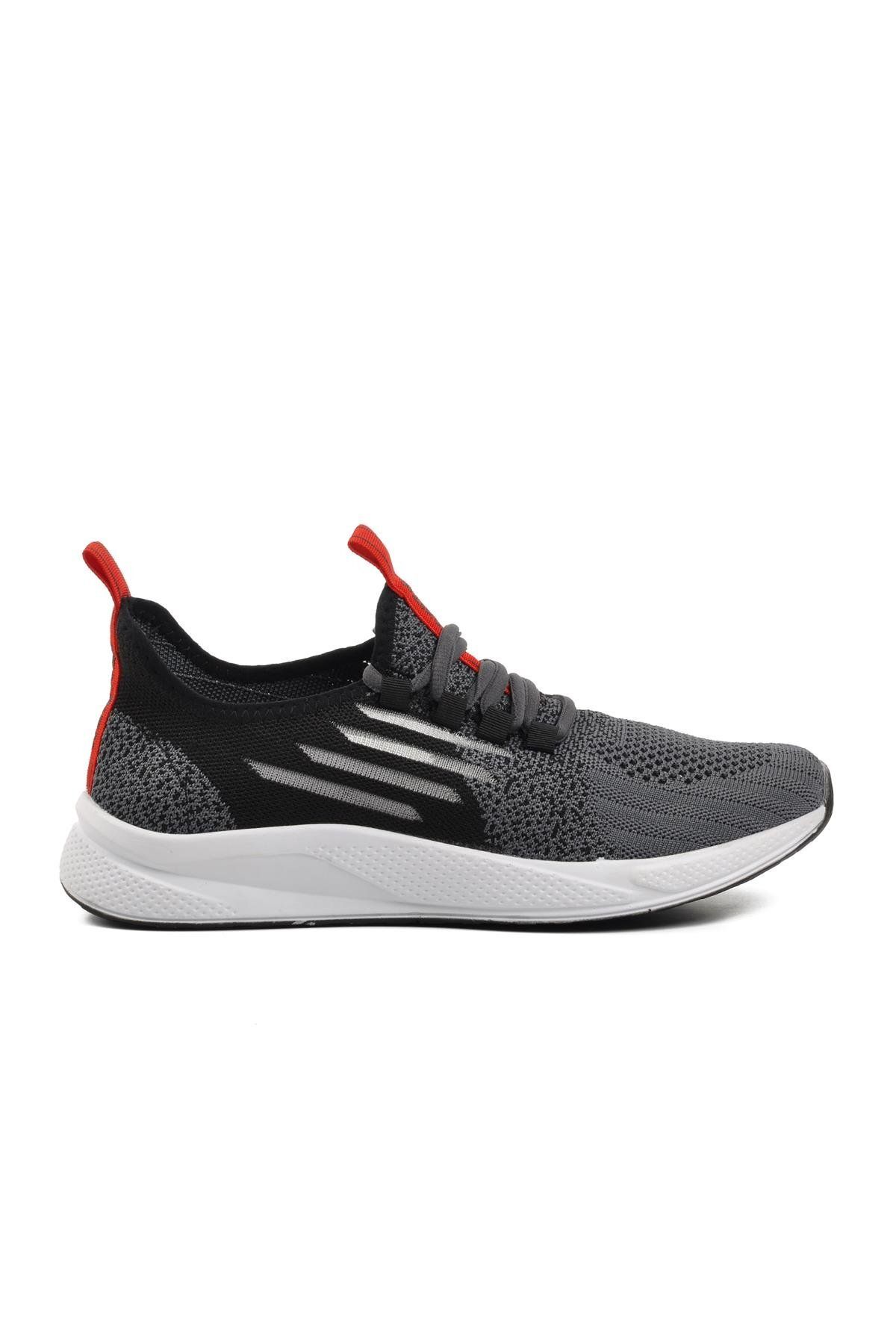 WALKWAY-Ravello Unisex Sports Shoes - Smoke, Black, Red, Mesh 1