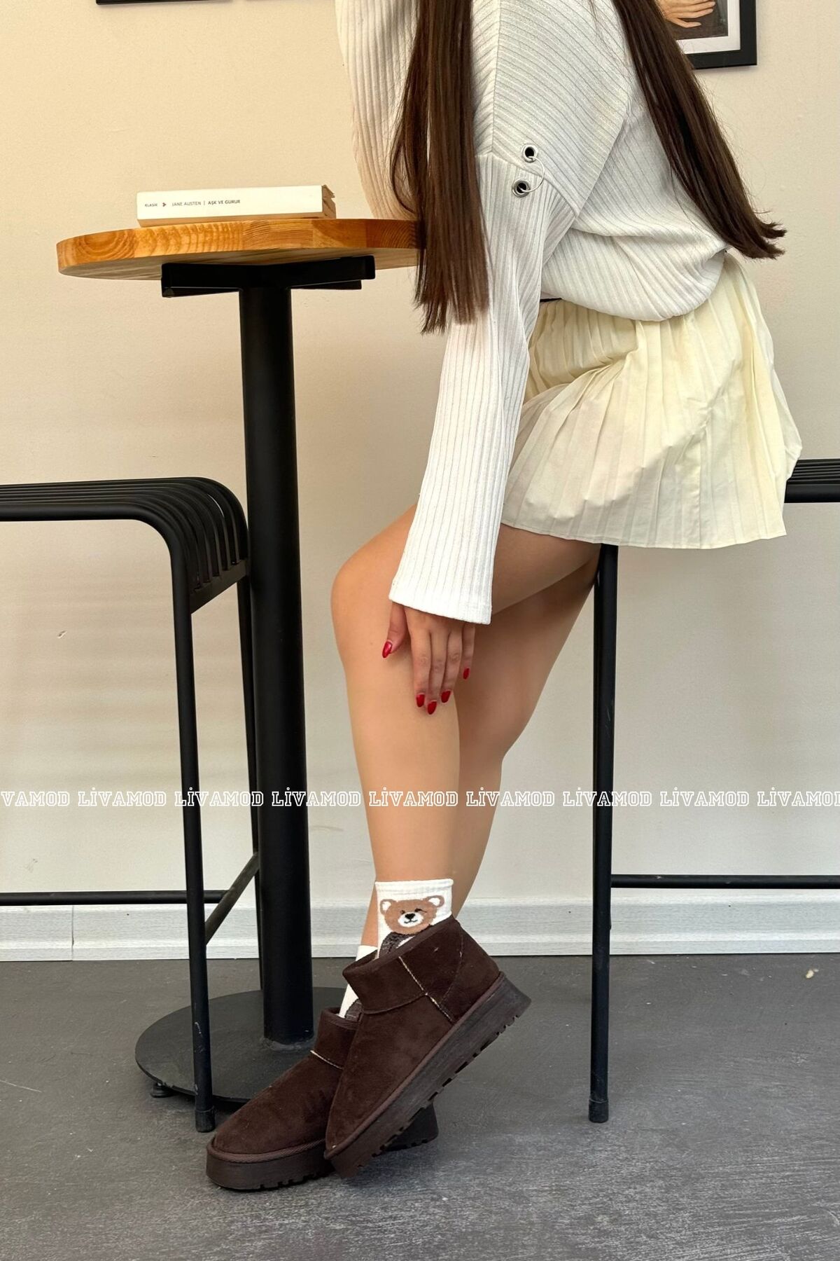 İncimoda-Mini Suede Winter Sole - Boots & Booties with Fur Inside 3