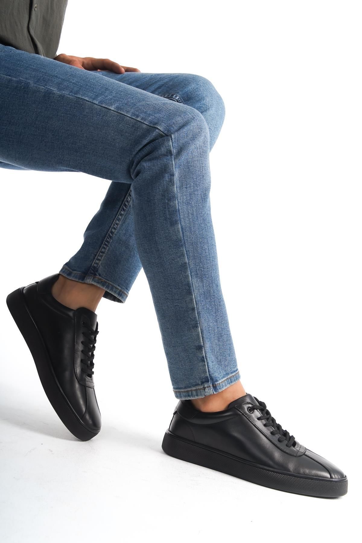 CZ London Men's Genuine Leather Sneakers - Single Color, Comfortable Sole,  Casual Sports Shoes - Trendyol