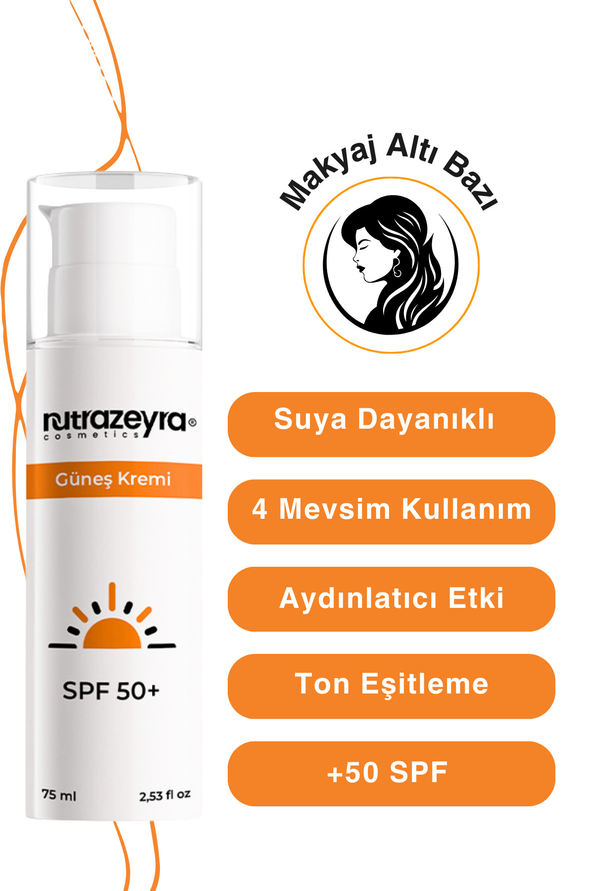Yüksek Koruma Nemli, Kuru Ciltler Için 50 Spf Güneş Kremi Aydınlatıcı Leke Karşıtı Arbutin Serum — NTRZYRGKAS — تصویر 3 از 4