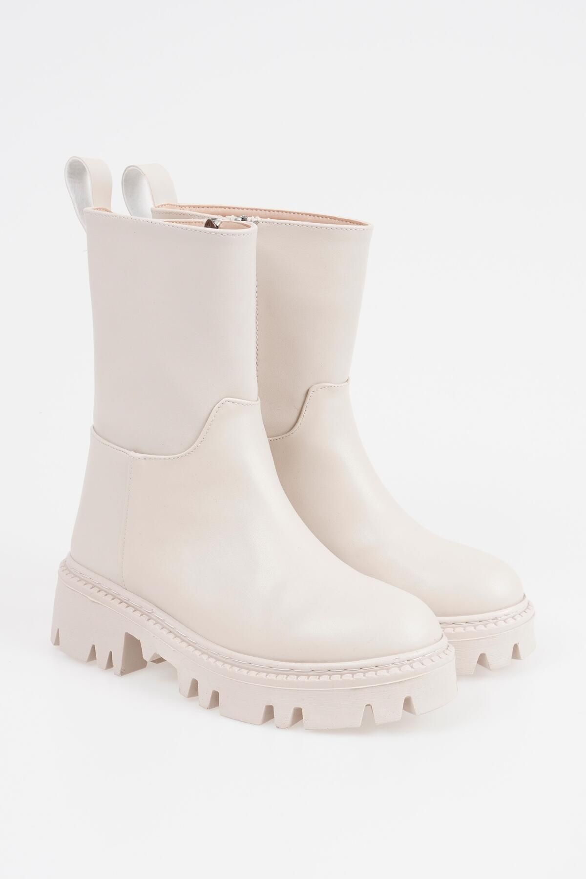 CZ London-Damenstiefel ohne Schnürsenkel, flaches, langes Modell mit gezahnter Sohle 3