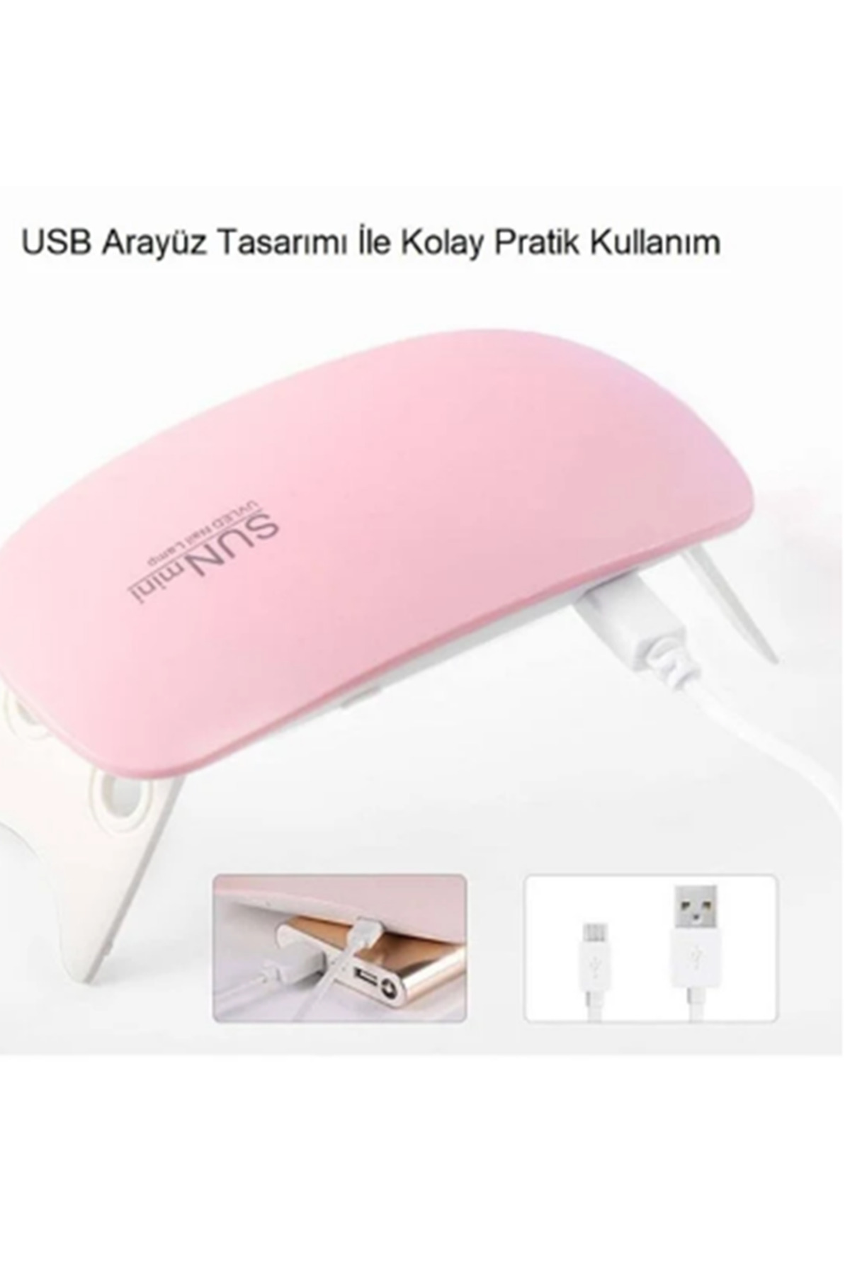 Seyahat Tipi Mini Tırnak Oje Kurutucu- USB UV Led Mor Işık-Protez Tırnak Kurutma Makinesi — RE-SUNmini Oje Kurutucu — تصویر 5 از 7