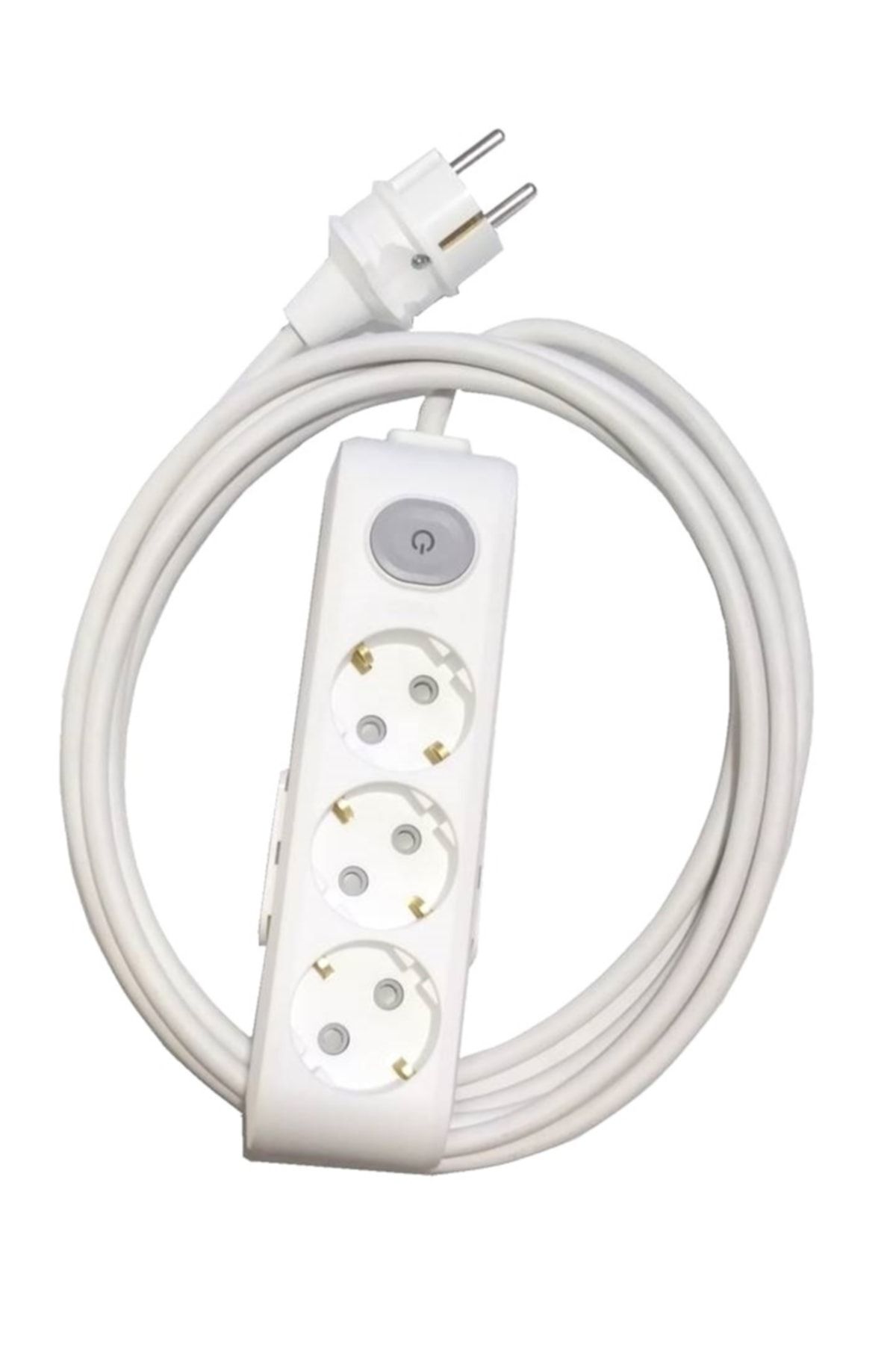 VİKO 3'lü Anahtarlı Grup Priz Topraklı Çocuk Korumalı 7 Metre (düz Fiş)