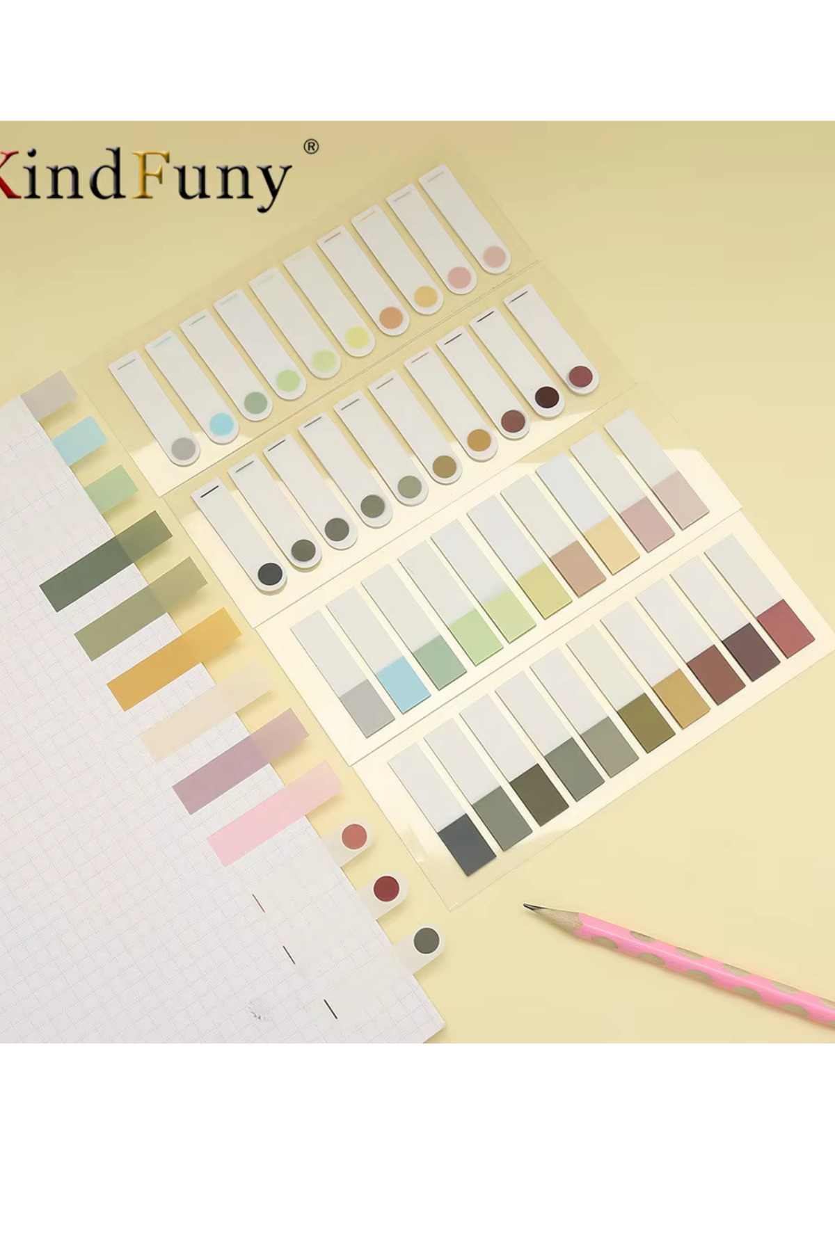 NaSaDAN 800 Yaprak 4 Adet Postit Cetvelli Şeffaf Yapışkanlı Not Kağıdı Seti