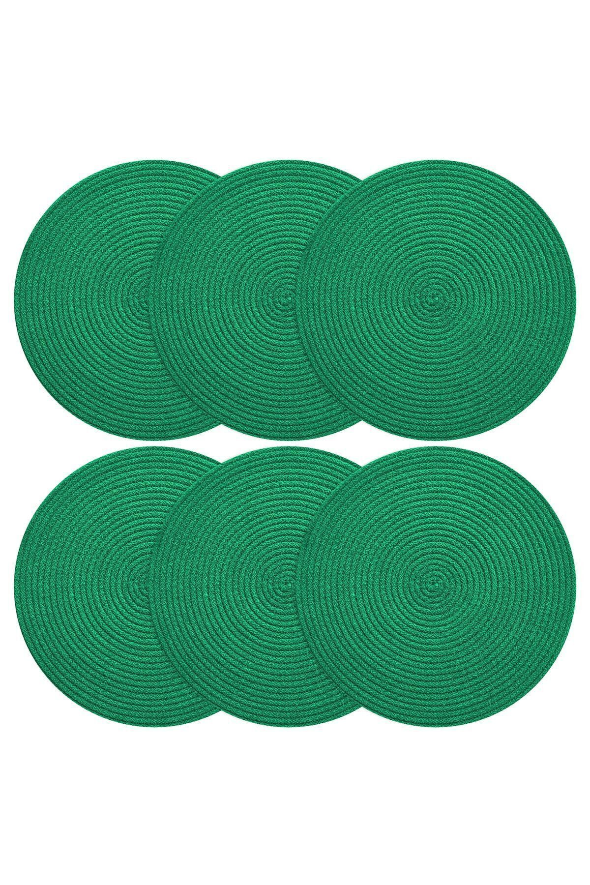 GARDENYA HOME-طبق من القش المحبوك من Volonte Grass Green Jute American Serve 4