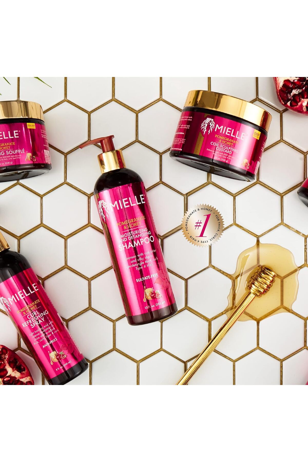 MIELLE-Organics Pomegranate & Honey Moisturizing and Detangling Shampoo, Hydrating Cleanser 355ML 5