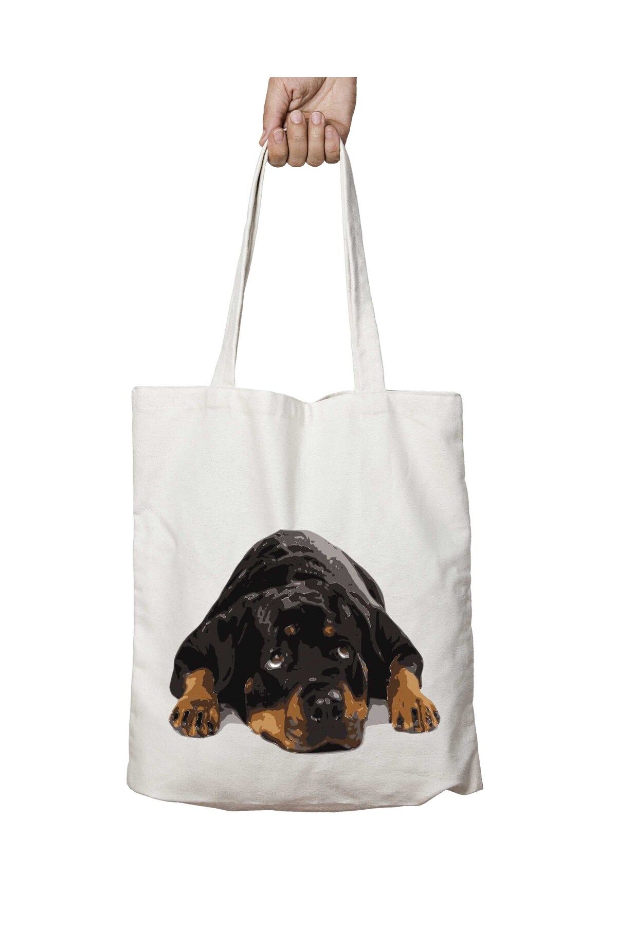 ART HEDİYE Geantă De Școală Și Plajă Lavabilă Pe Două Fețe Rottweiler - Pânză De Umăr Unisex - One Size
