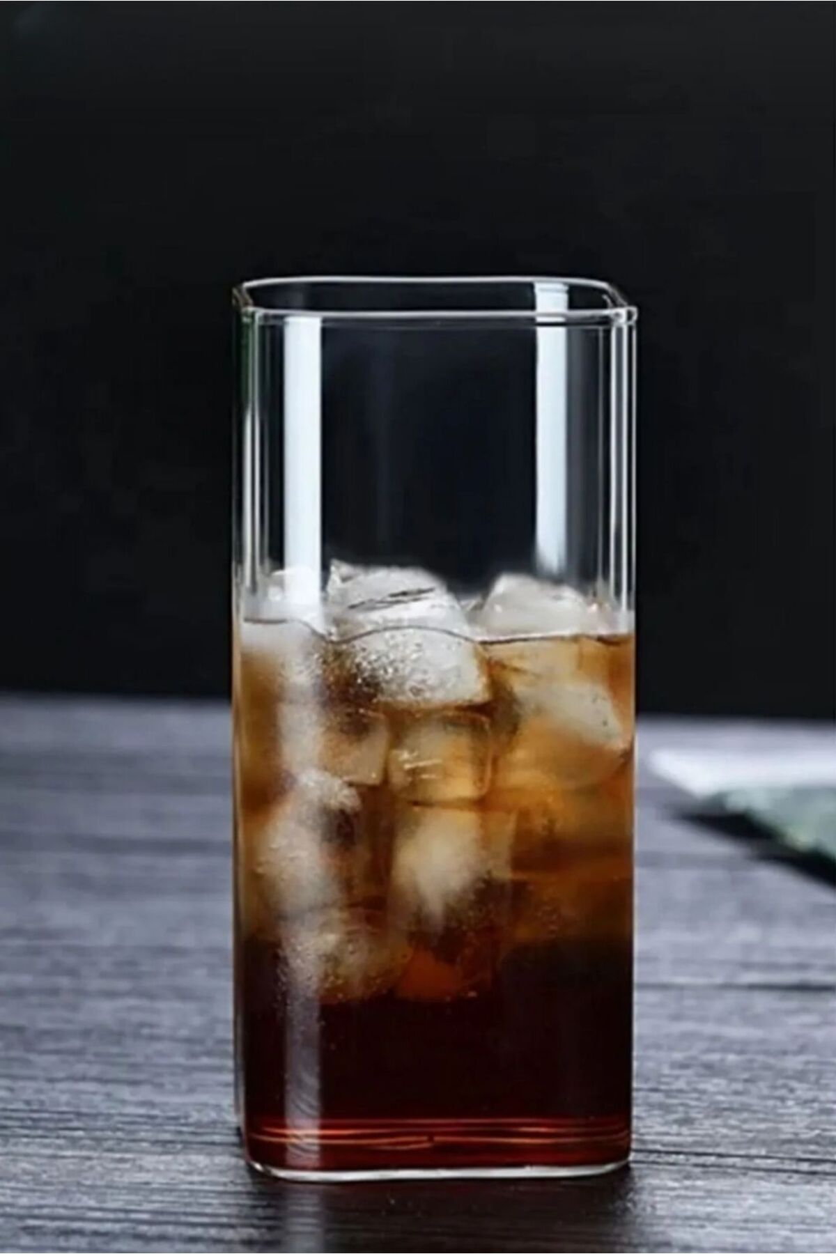 2 Li Pipetli Kare Kahve Bardağı | Meşrubat Bardağı | Soğuk Kahve Bardağı | Dikdörtgen bardak 350ml