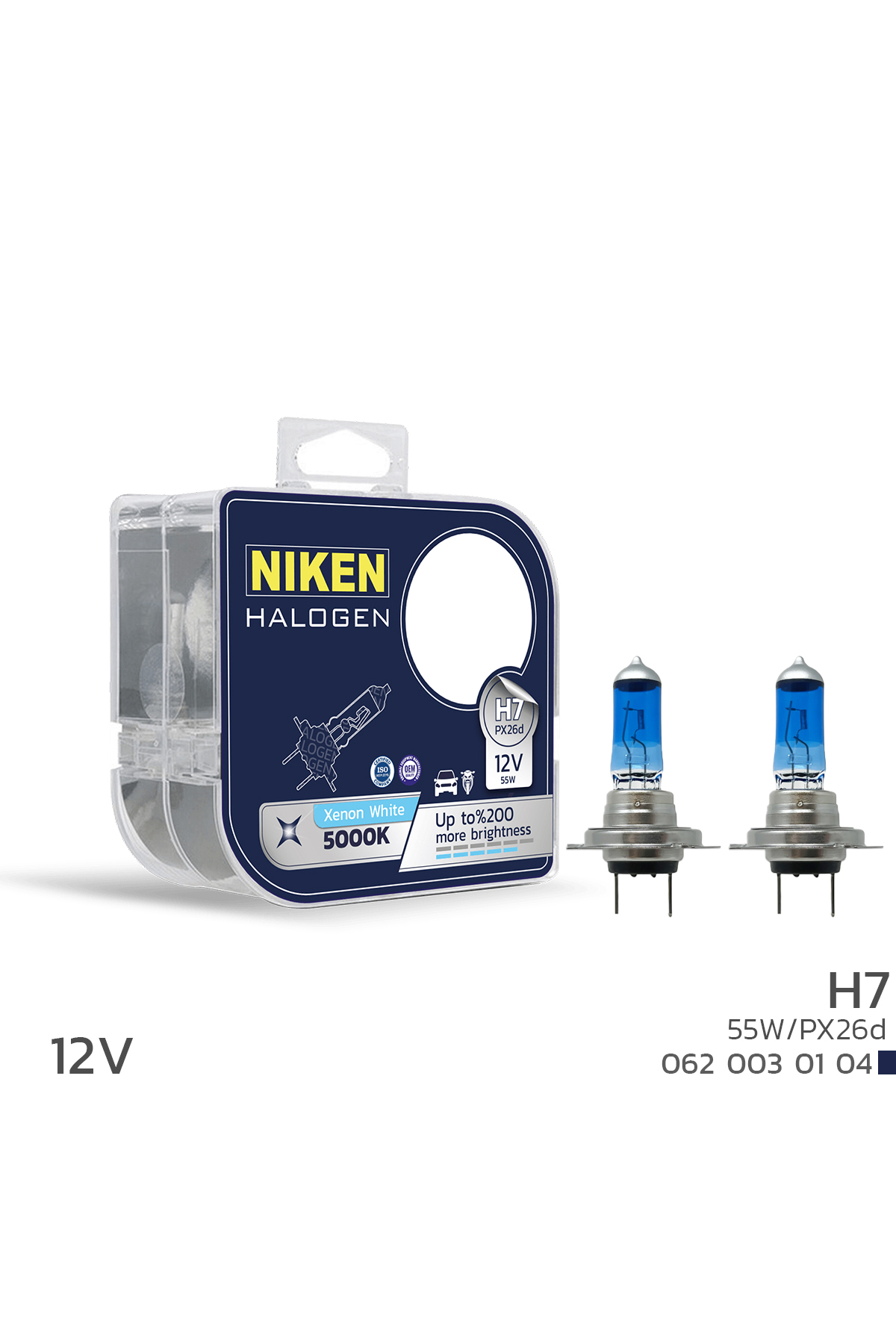 Niken H7 BEYAZ IŞIK AMPÜL  12 VOLT 55 WATT 5000K