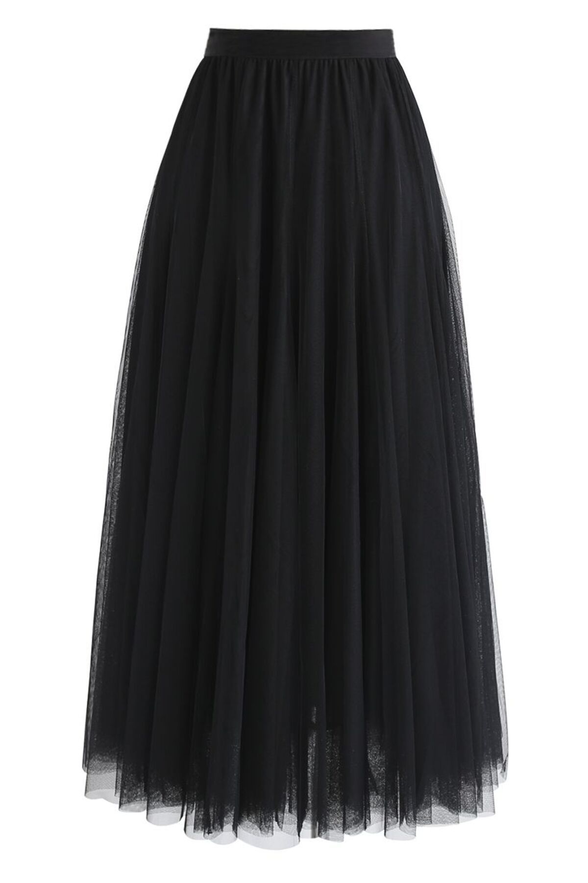 Kadın Beli Lastikli 6 Katlı Tül Etek 85 cm
