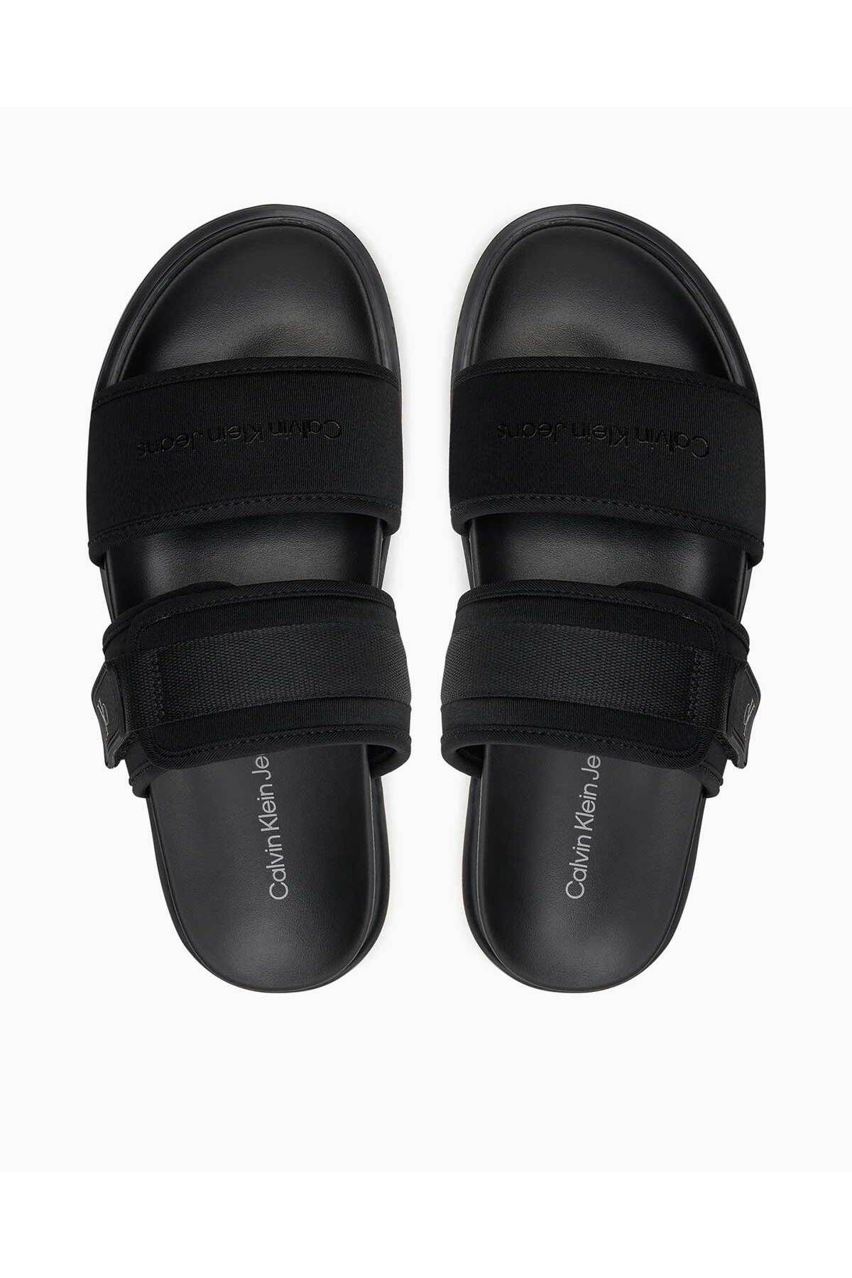 دمپایی سیاه مردانه صندل های آرم دو بار Calvin Klein