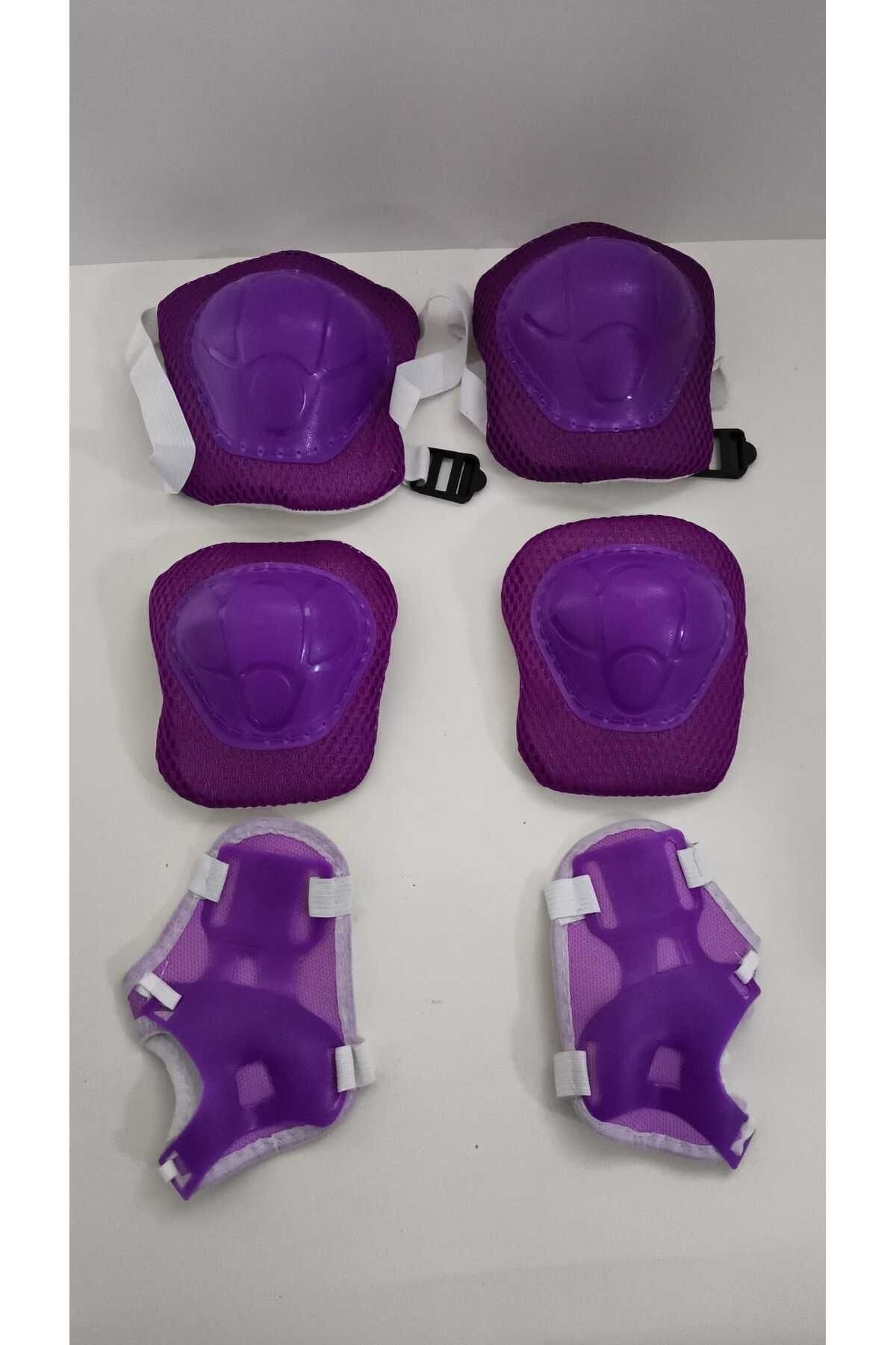 TRUST STORE Çocuk Koruyucu Set Dizlik Dirseklik Bileklik 6 Parça Paten Scooter Bisiklet Kaykay Koruyucu Mor Renk