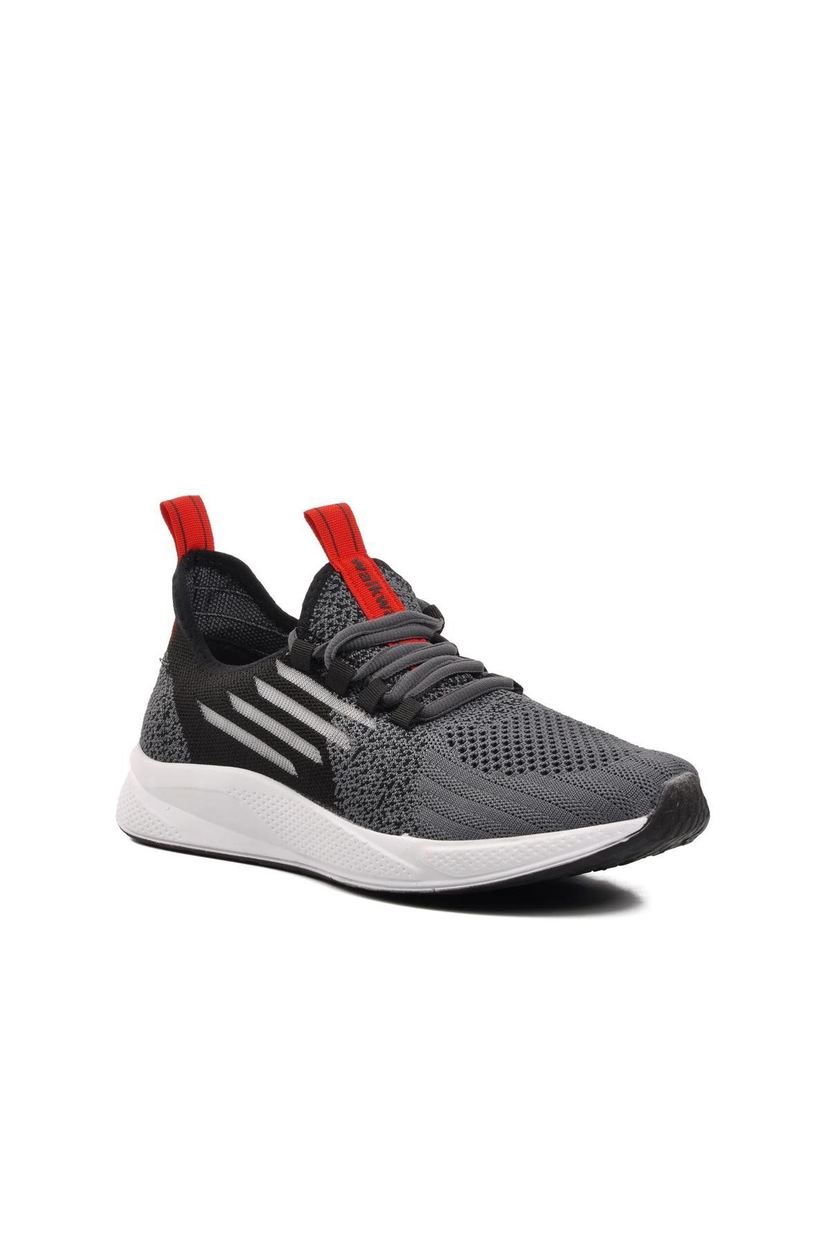 WALKWAY-Ravello Unisex Sports Shoes - Smoke, Black, Red, Mesh 3