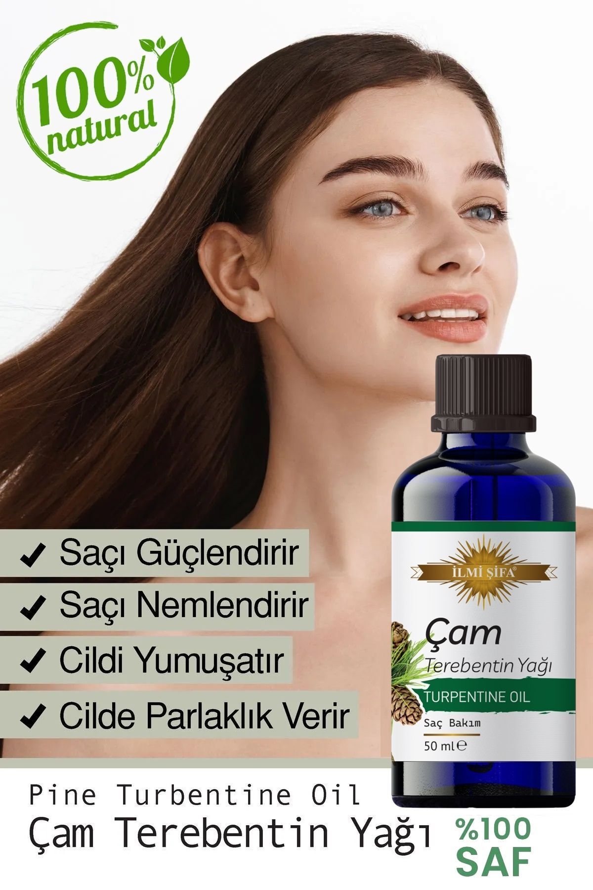 روغن سقز کاج 50 میلی لیتر (پاک کننده، احیا کننده، با طراوت، بازسازی کننده) İLMİ ŞİFA