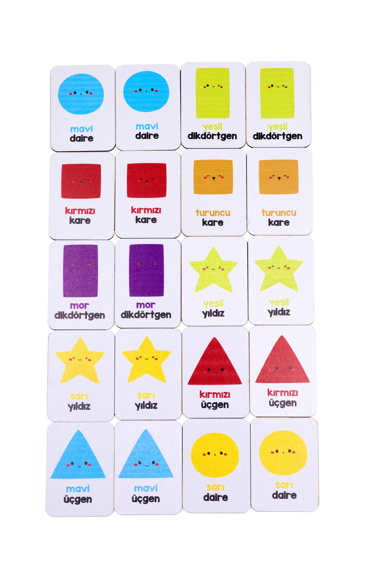 ceodesign Renkler ve Geometrik Şekiller Temalı Ahşap Eğitim Kartları Montessori Oyuncak fotoğrafı 4 (önizleme)