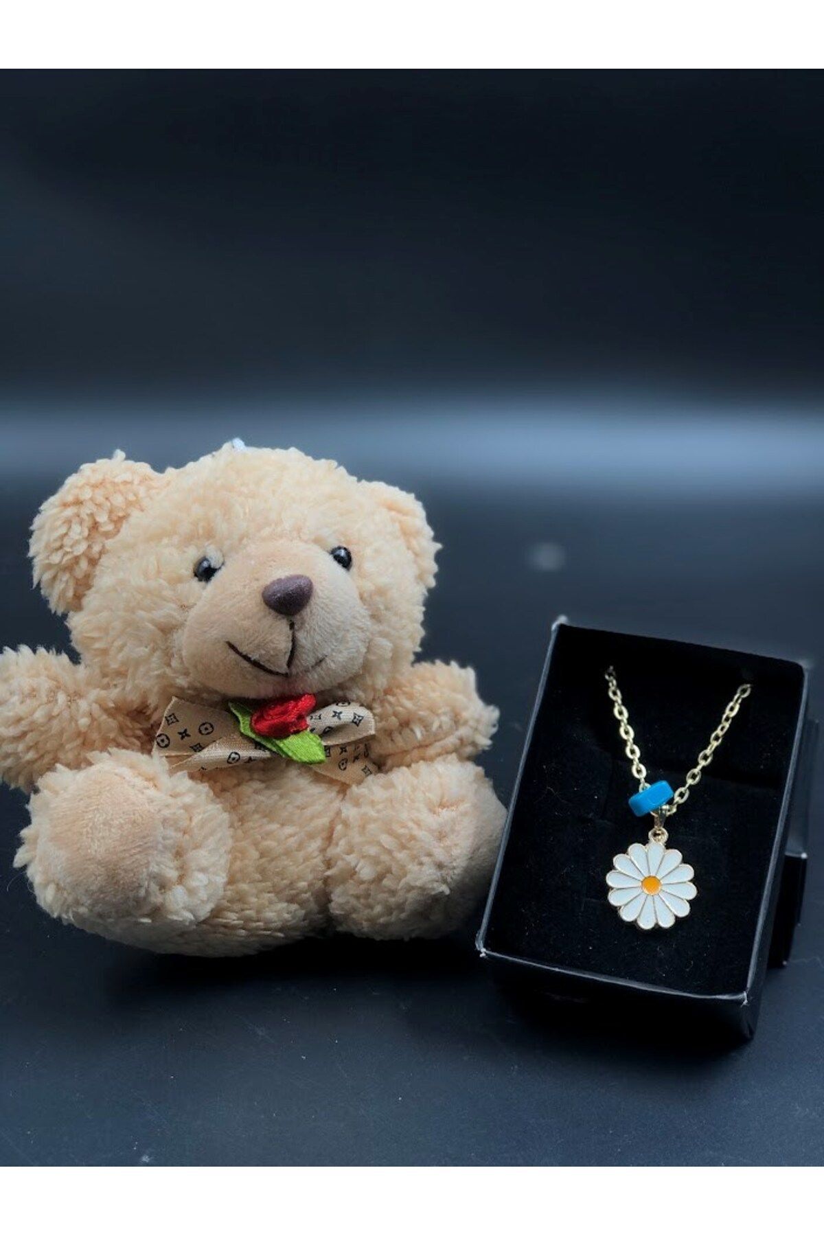 February 14 Valentine's Day Gift to Girlfriend Valentine Spouse Birthday Gift Necklace Teddy Bear
