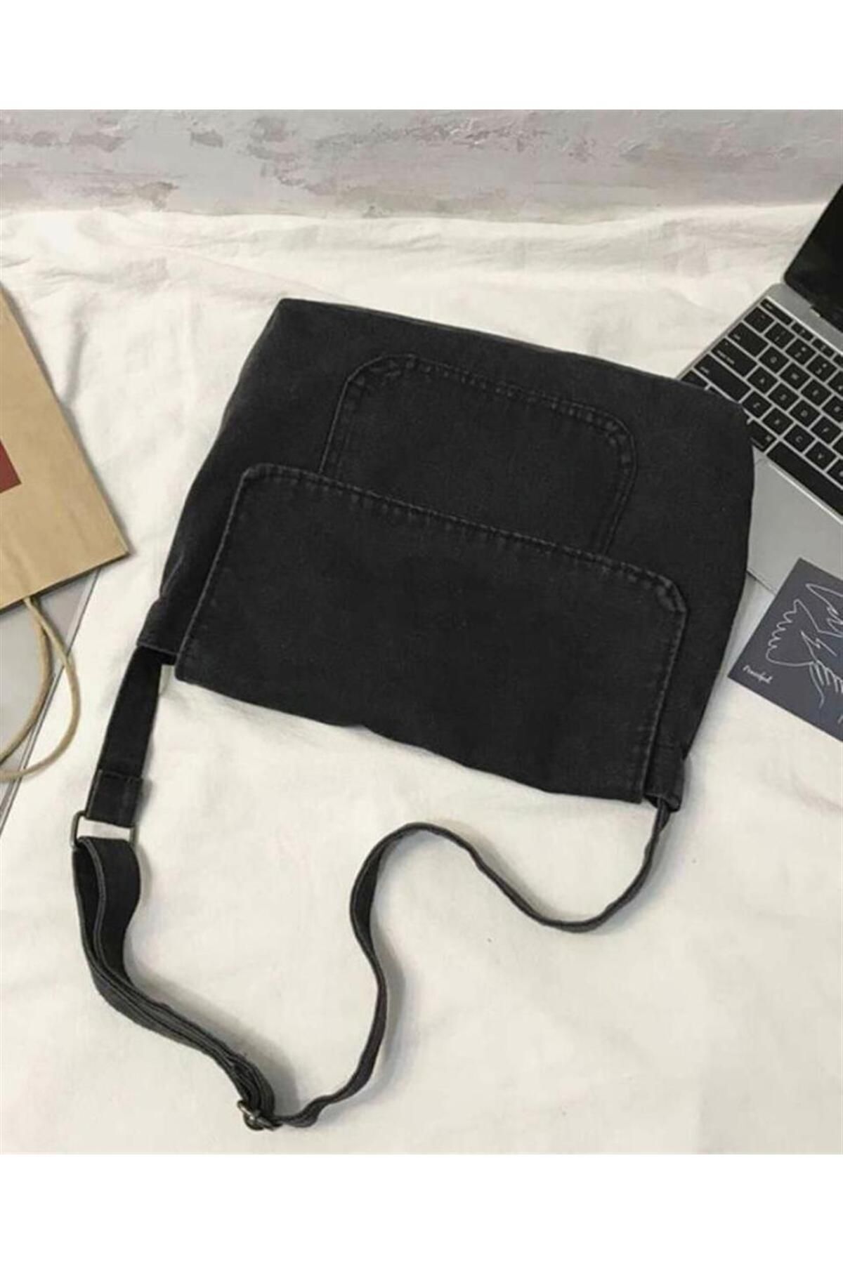 Vintage Unisex Kot Gri Postacı Çantası