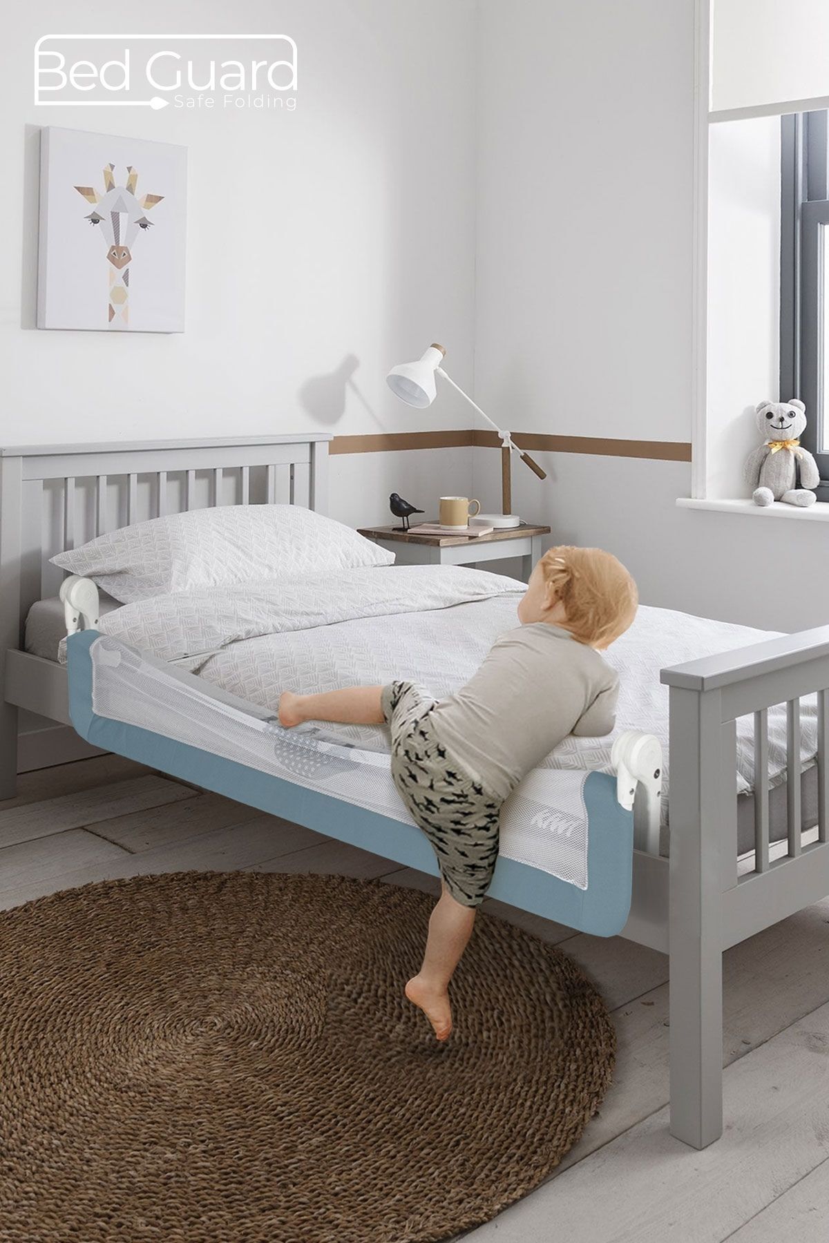 Kiwi Çocuk Yatak Koruyucu Bariyeri ve Yatak Korkuluğu, Ekstra Dolgulu Kumaş Bed Guard fotoğrafı 7 (önizleme)