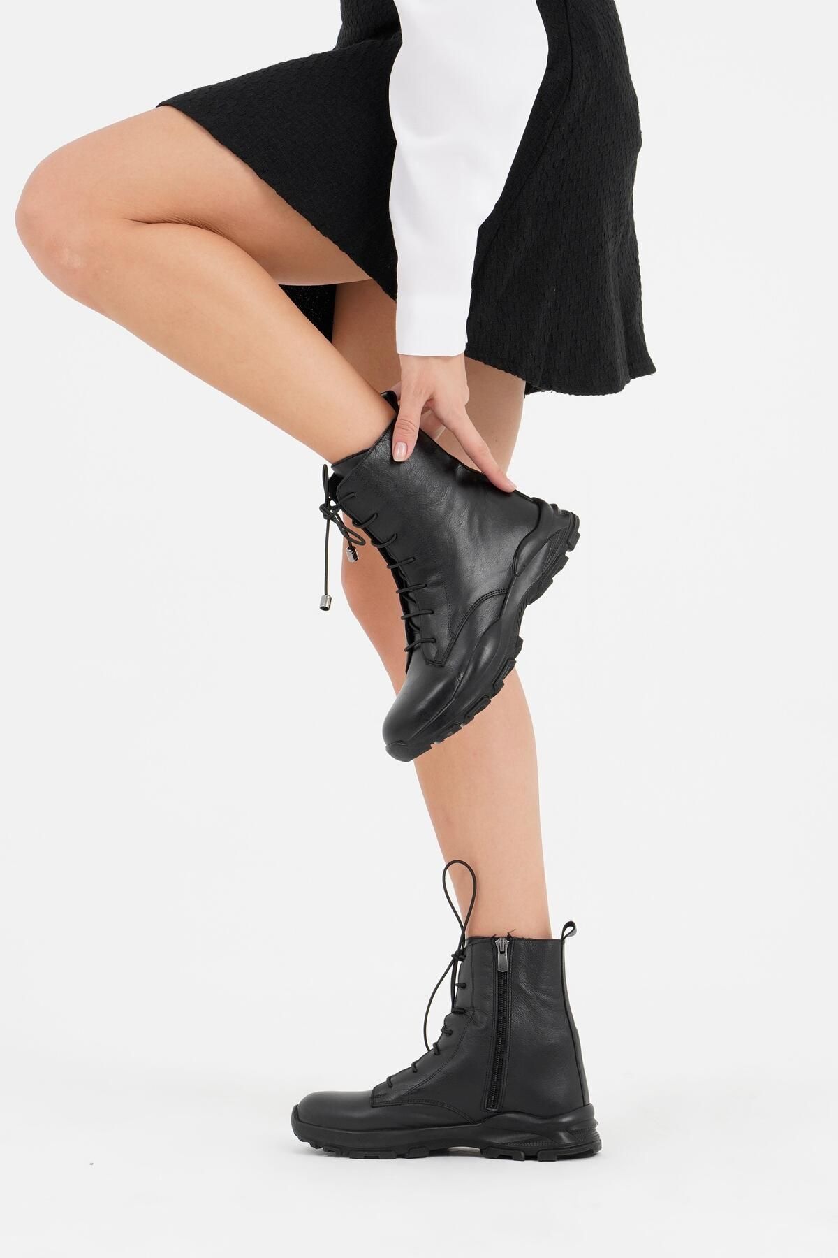 CZ London-Damen-Winterstiefel zum Schnüren aus echtem Leder mit rutschfester Sohle 3