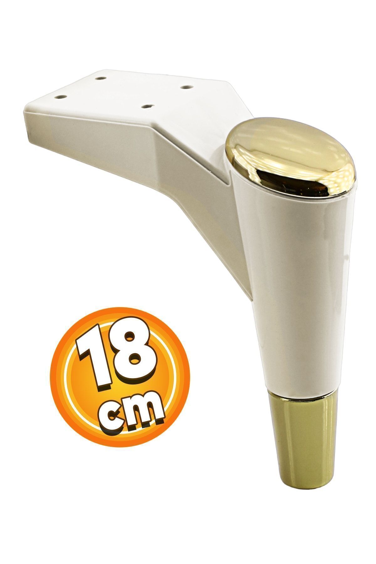 Badem10 Maya Lüks Mobilya Kanepe Tv Ünitesi Koltuk Ayağı 18 Cm Krem Gold Konsol Ayakları