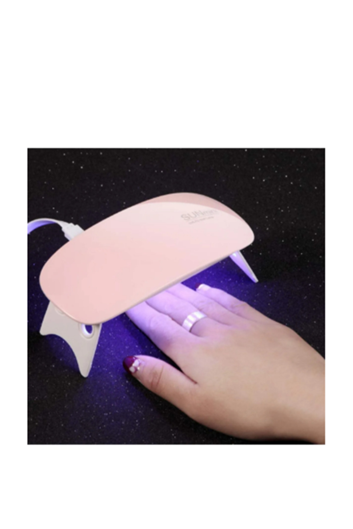 Seyahat Tipi Mini Tırnak Oje Kurutucu- USB UV Led Mor Işık-Protez Tırnak Kurutma Makinesi — RE-SUNmini Oje Kurutucu — تصویر 2 از 7