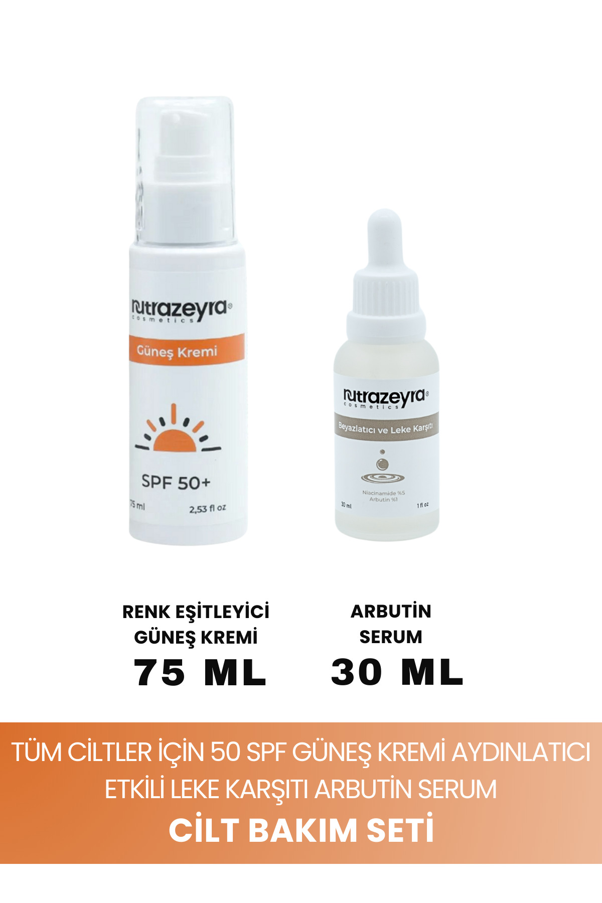 Yüksek Koruma Nemli, Kuru Ciltler Için 50 Spf Güneş Kremi Aydınlatıcı Leke Karşıtı Arbutin Serum — NTRZYRGKAS — تصویر 1 از 4