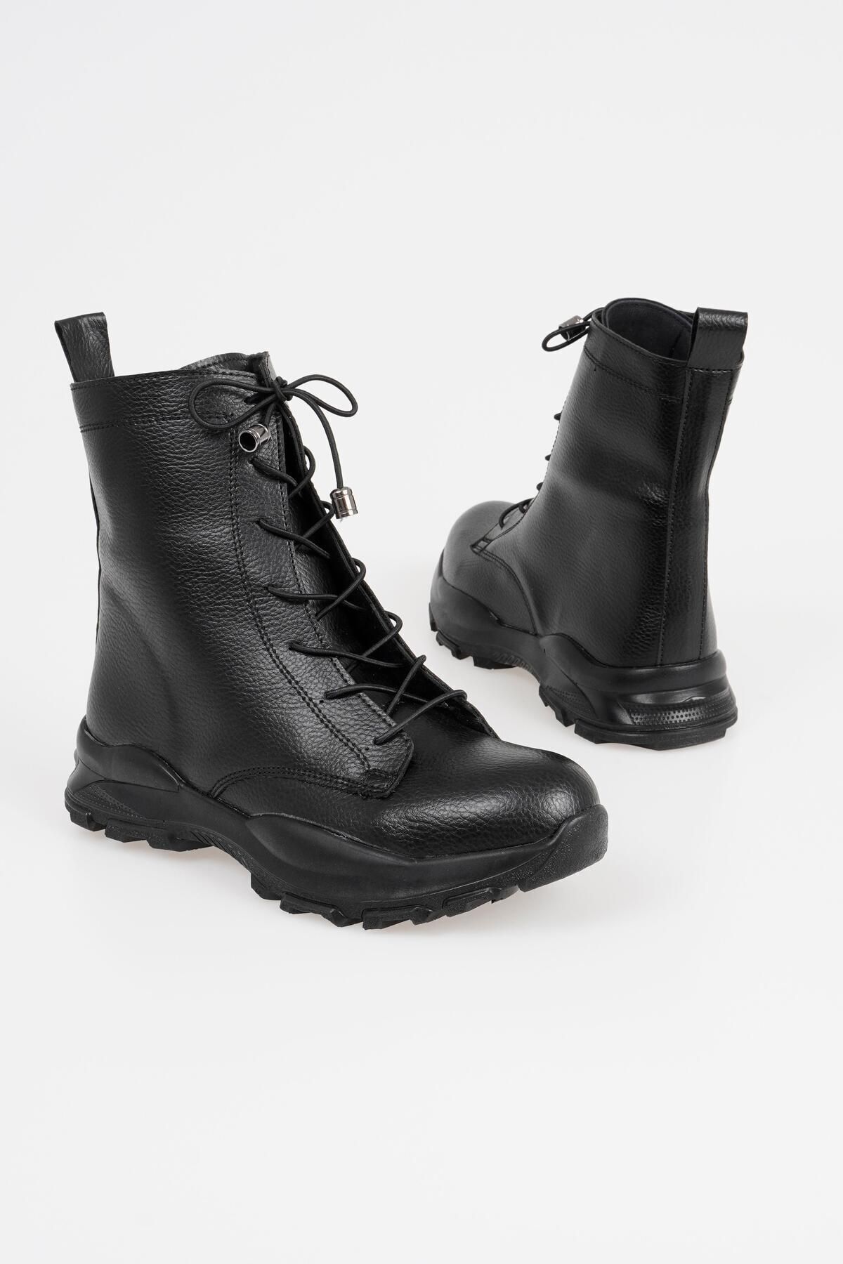 CZ London-Damen-Winterstiefel zum Schnüren aus echtem Leder mit rutschfester Sohle 4
