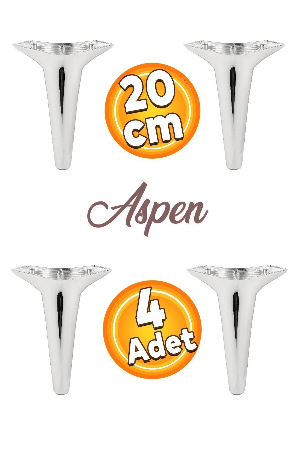 Aspen Luxury Furniture Sofa Seat TV Unit Console Legs 20 cm Chrome Legs (4 PCS)