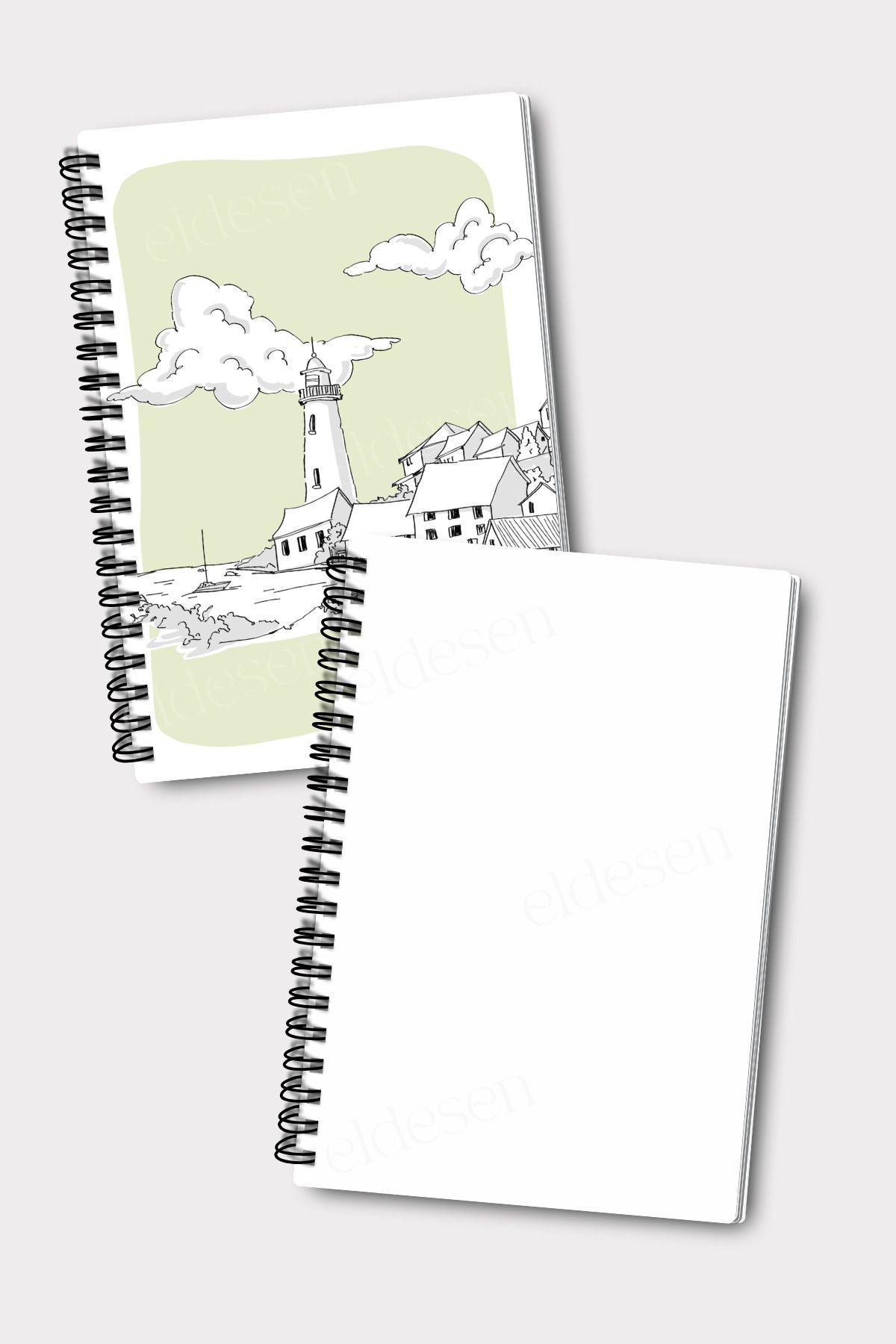 Eldesen Tasarım-A5 Size 2-Piece Unlined Notebook Set - 50 Sheets and 100 Sheets 3